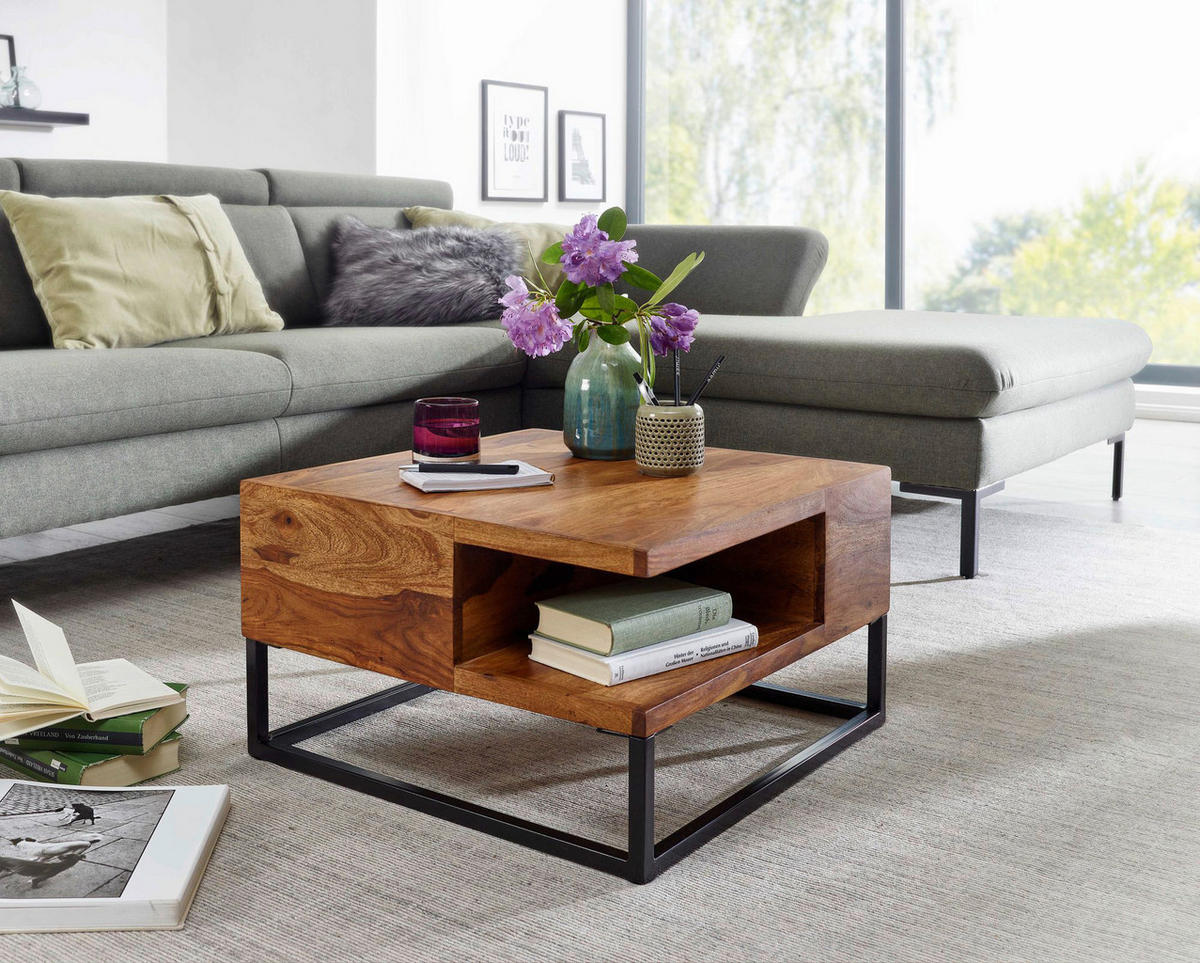 Couchtisch braun B/H/T: ca. 60x35x60 cm Couchtisch - braun (60,00/35,00/60,00cm) - Wohnling