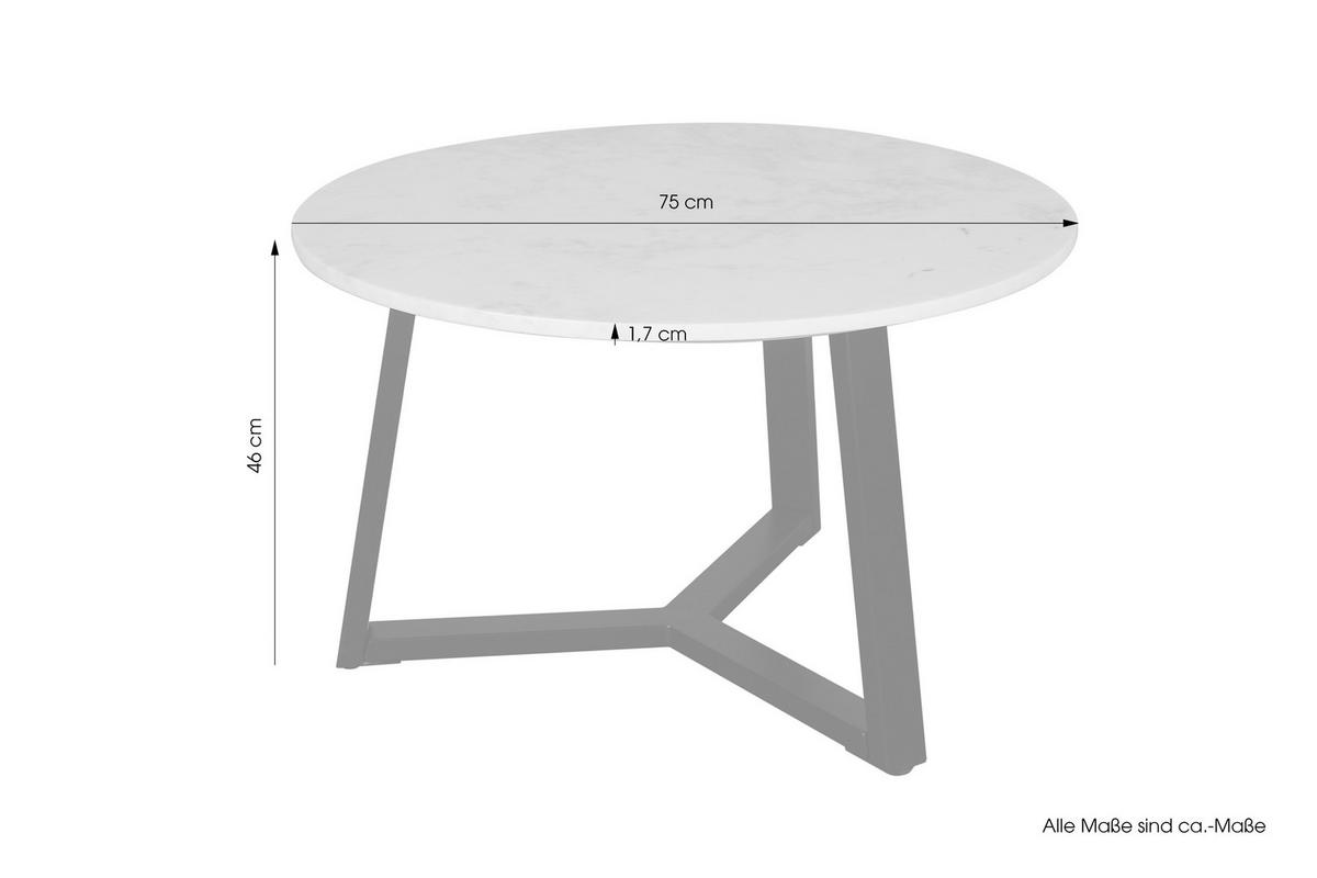 Couchtisch CROSS schwarz weiß H/D: ca. 46x75 cm CROSS - weiß/schwarz (75,00/46,00cm) - byLIVING