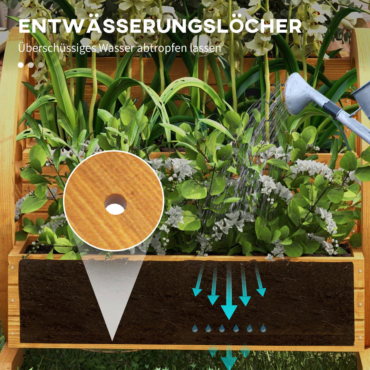 Outsunny Hochbeet natur Edelstahl B/H/L: ca. 62x61x57 cm Hochbeet - natur (57,00/62,00/61,00cm) - Outsunny