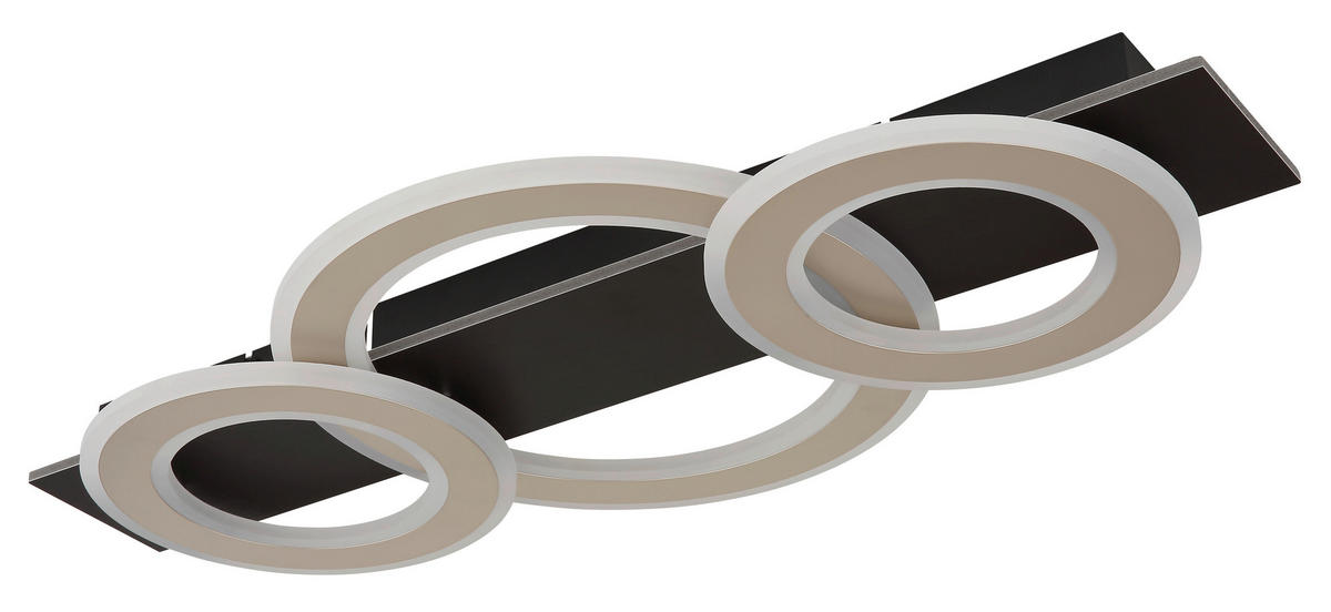 GLOBO LED-Deckenleuchte JAYDEN 48034A-50 dunkelbraun champagner mattschwarz MDF Kunststoff Metall B/H/L: ca. 73x7x35 cm 1 Brennstellen JAYDEN - dunkelbraun/champagner (35,00/73,00/7,00cm) - GLOBO