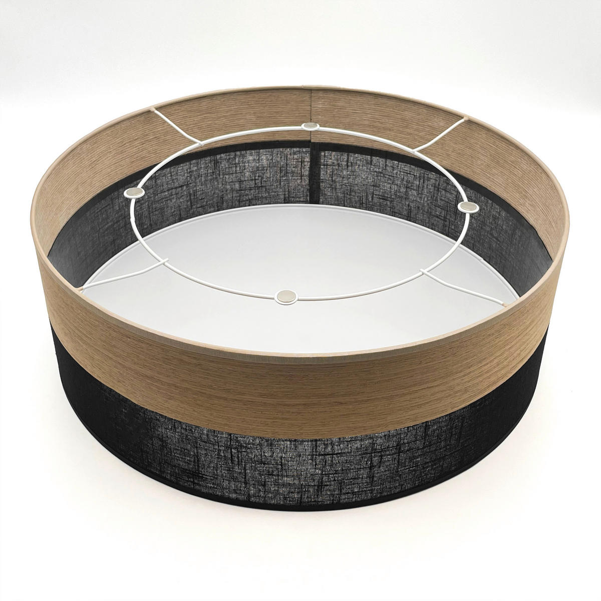 Lamkur Deckenleuchte Eiche schwarz Holz PVC B/H/L: ca. 45x15x45 cm E27 2 Brennstellen Dafne - Eiche/schwarz (45,00/45,00/15,00cm) - Lamkur
