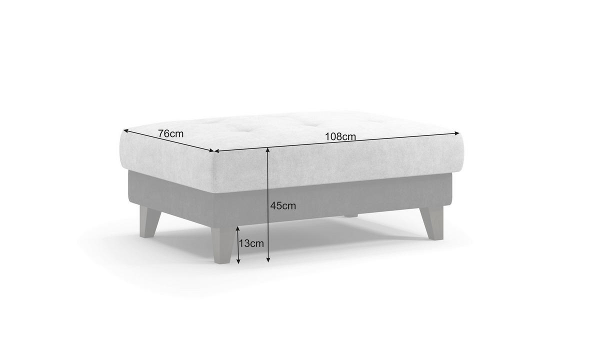 Hocker Ginger grau schwarz B/H/T: ca. 108x45x76 cm Ginger - schwarz/grau (108,00/45,00/76,00cm)