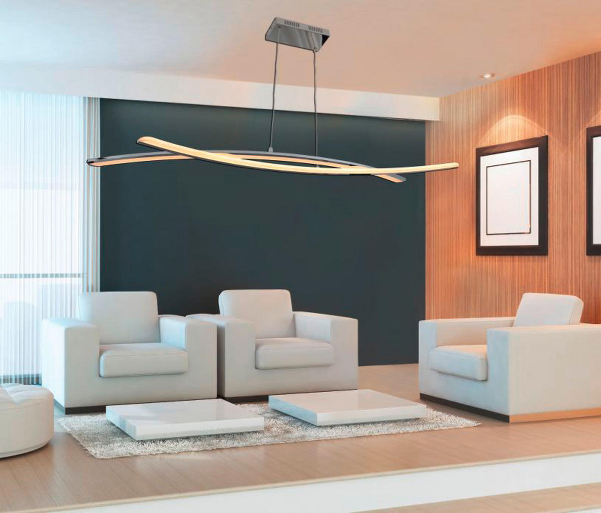 Näve Leuchten LED Pendelleuchte NV7063442 Theo - silber (32,00/72,00/120,00cm) - Näve Leuchten