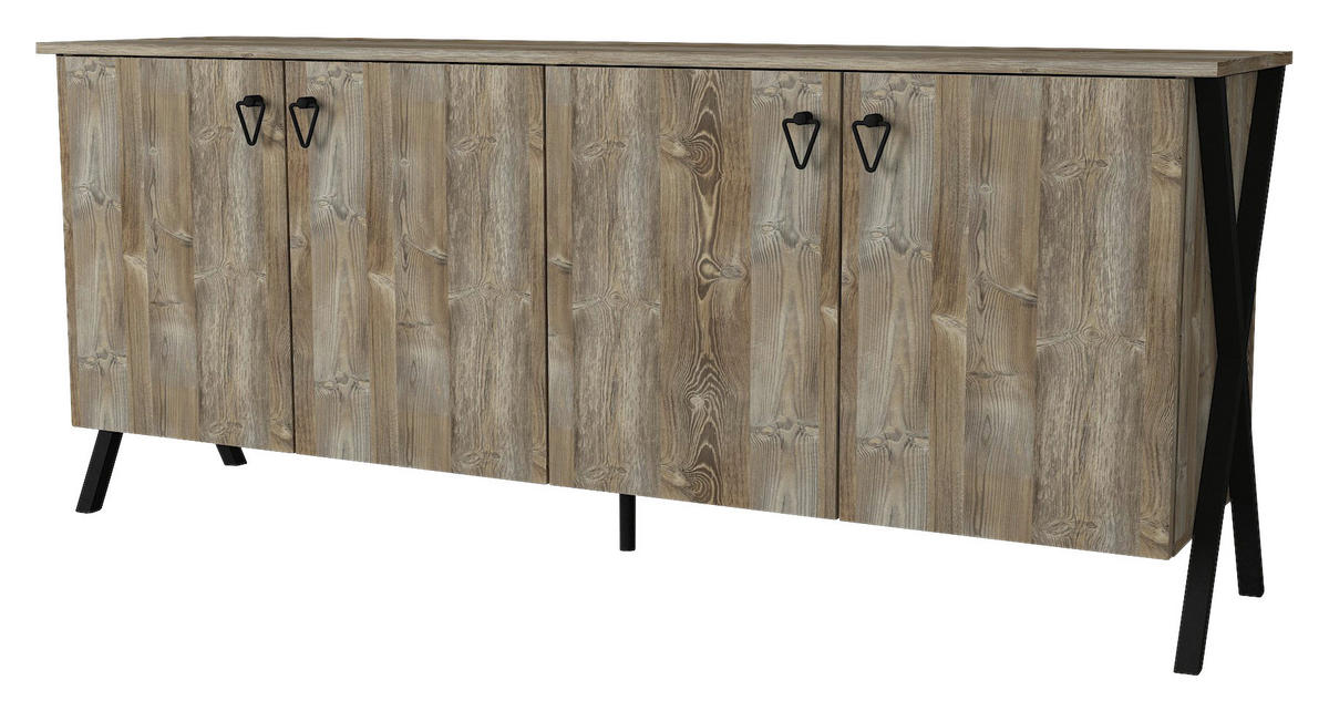 Sideboard Zeth Eiche Nachbildung B/H/T: ca. 180x76,8x44,8 cm Zeth - Eiche (180,00/76,80/44,80cm) - moebel17