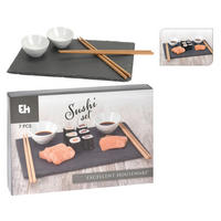 Excellent Houseware Sushi-Set 7-teilig weiß Keramik Sushiset_7tlg. - weiß/schwarz - Excellent Houseware