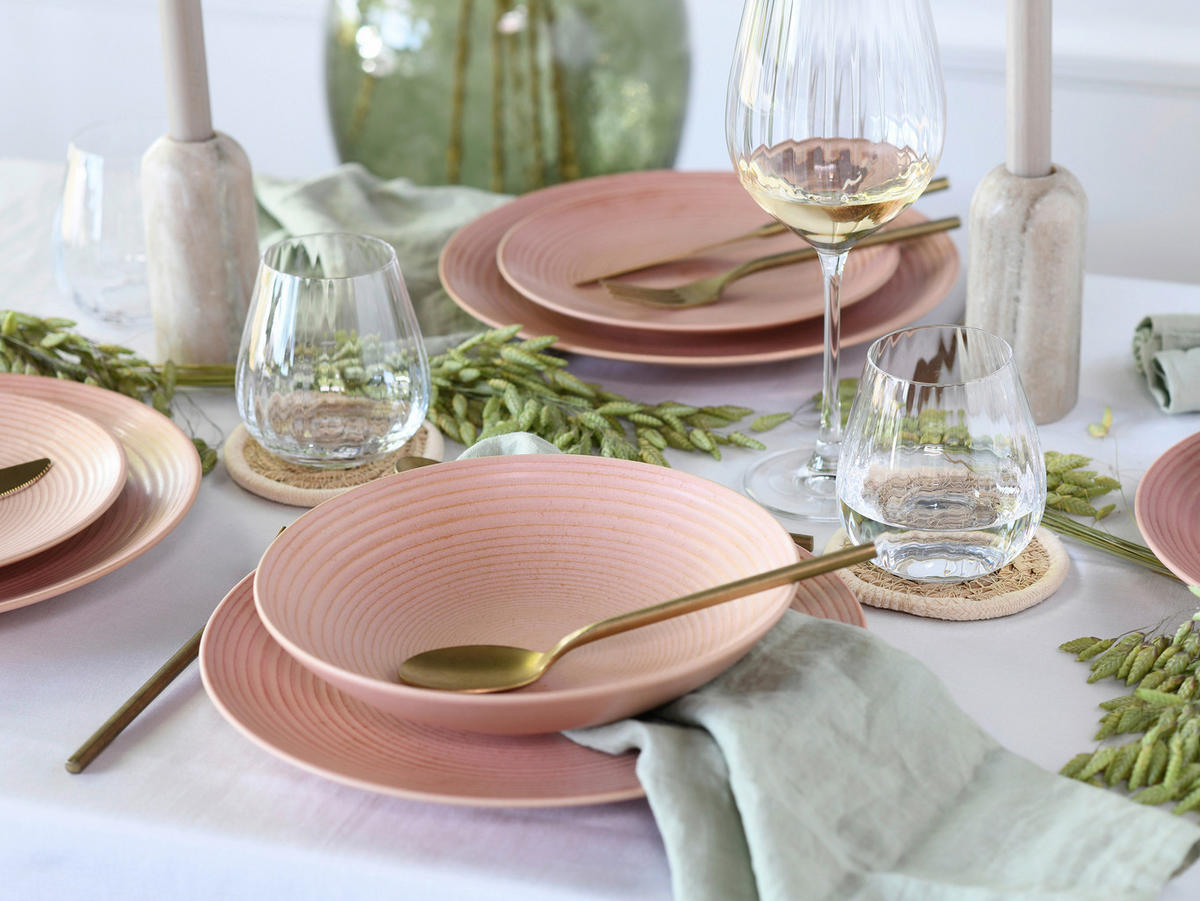 CreaTable Tafelservice Catania Peach rot Steinzeug 12 tlg. Catania Peach - rot - CreaTable