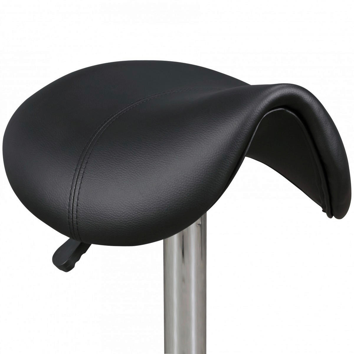 Hocker schwarz Kunstleder Sattelhocker MENTON - schwarz (60,00/60,00/60,00cm) - Amstyle