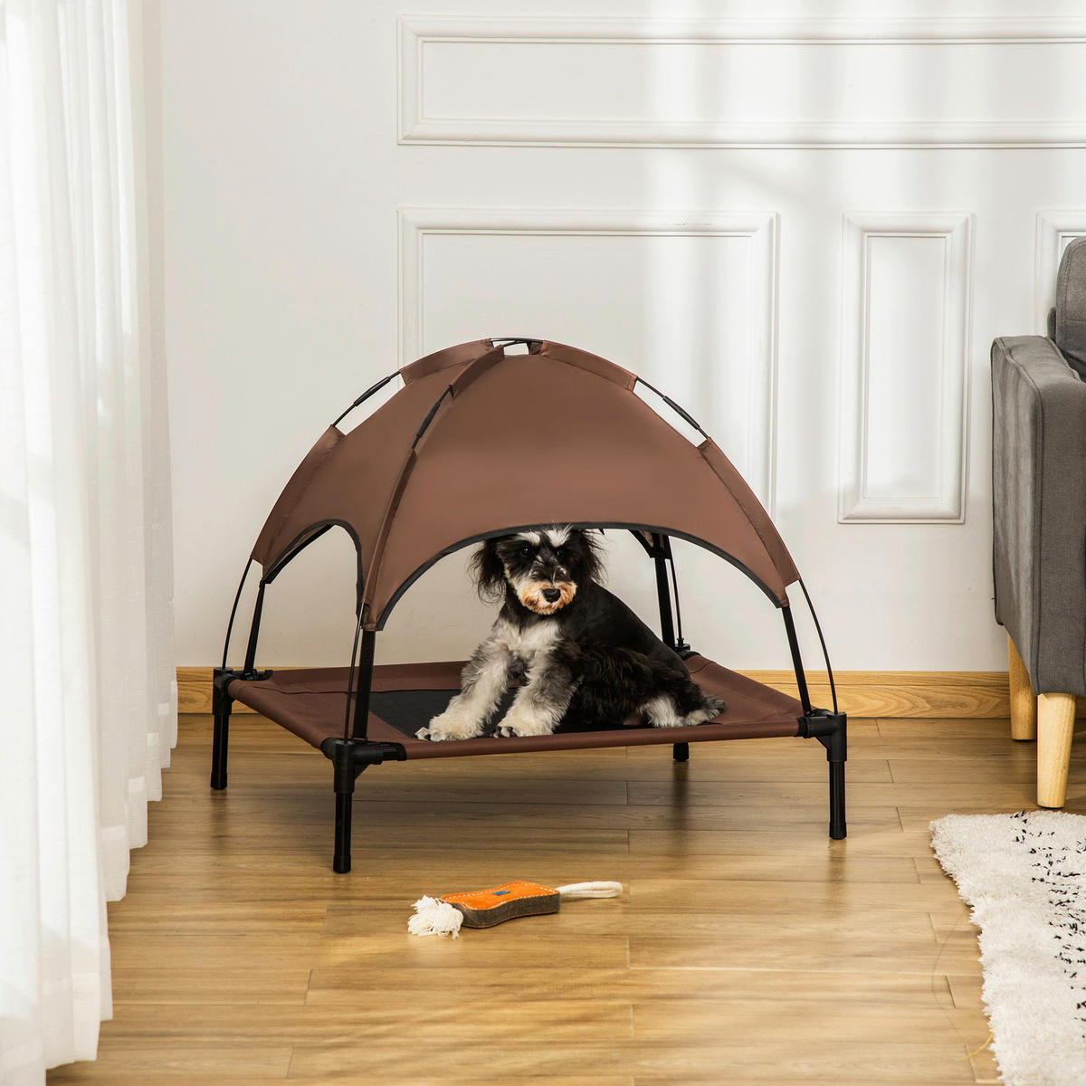 PawHut Hunde-Zubehör schwarz Polypropylen B/H/L: ca. 61x76x73 cm Hundebett - schwarz (73,00/61,00/76,00cm) - PawHut
