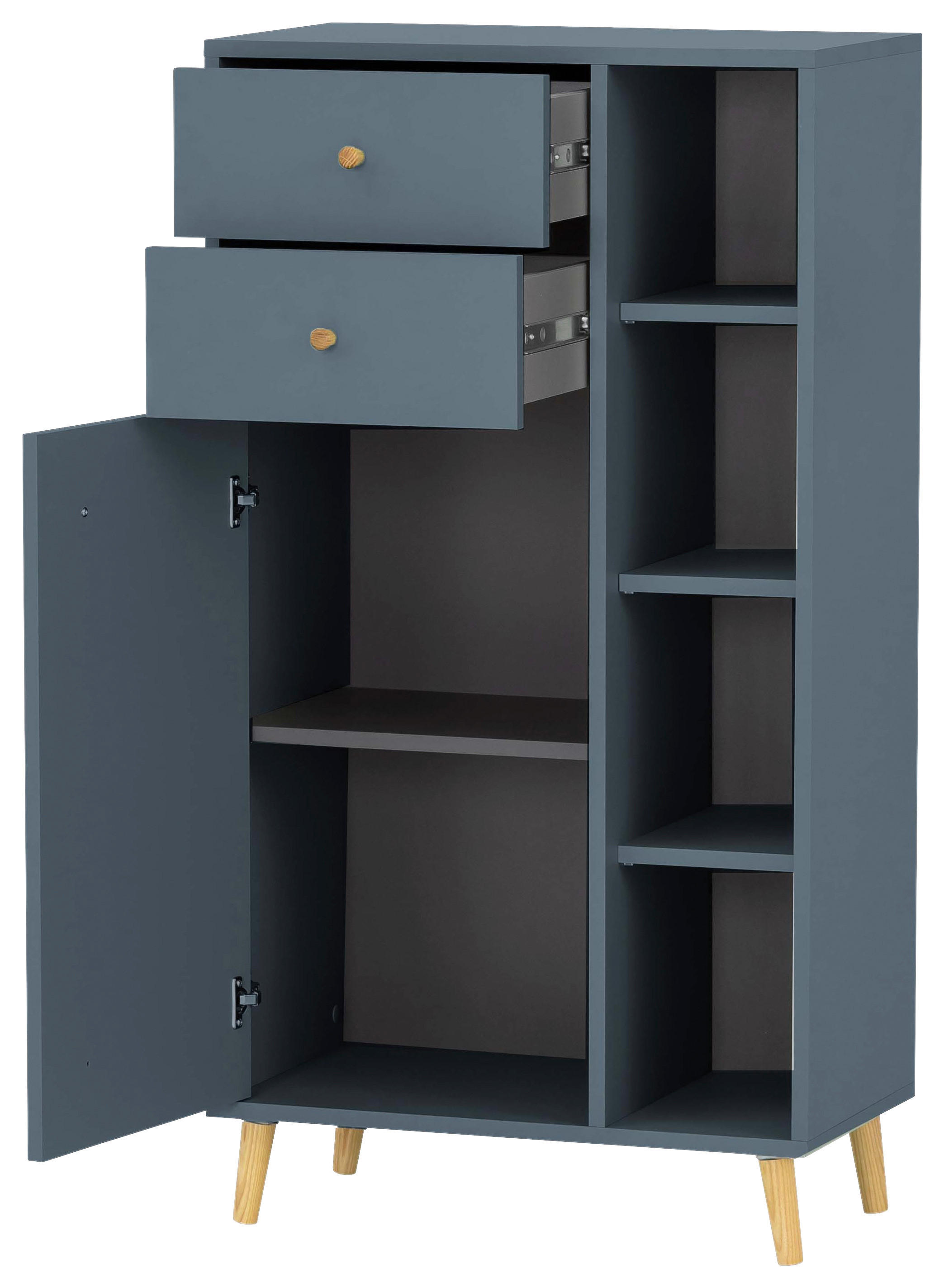 Midischrank Bjarne Fjordblau B/H/T: ca. 60,2x113,4x33 cm Bjarne - Fjordblau (60,20/113,40/33,00cm) - Möbelpartner