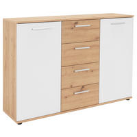 Kommode Jacky 2 Eiche Artisan Nachbildung weiß B/H/T: ca. 120x85x35 cm Jacky 2 - Eiche/weiß (120,00/85,00/35,00cm)