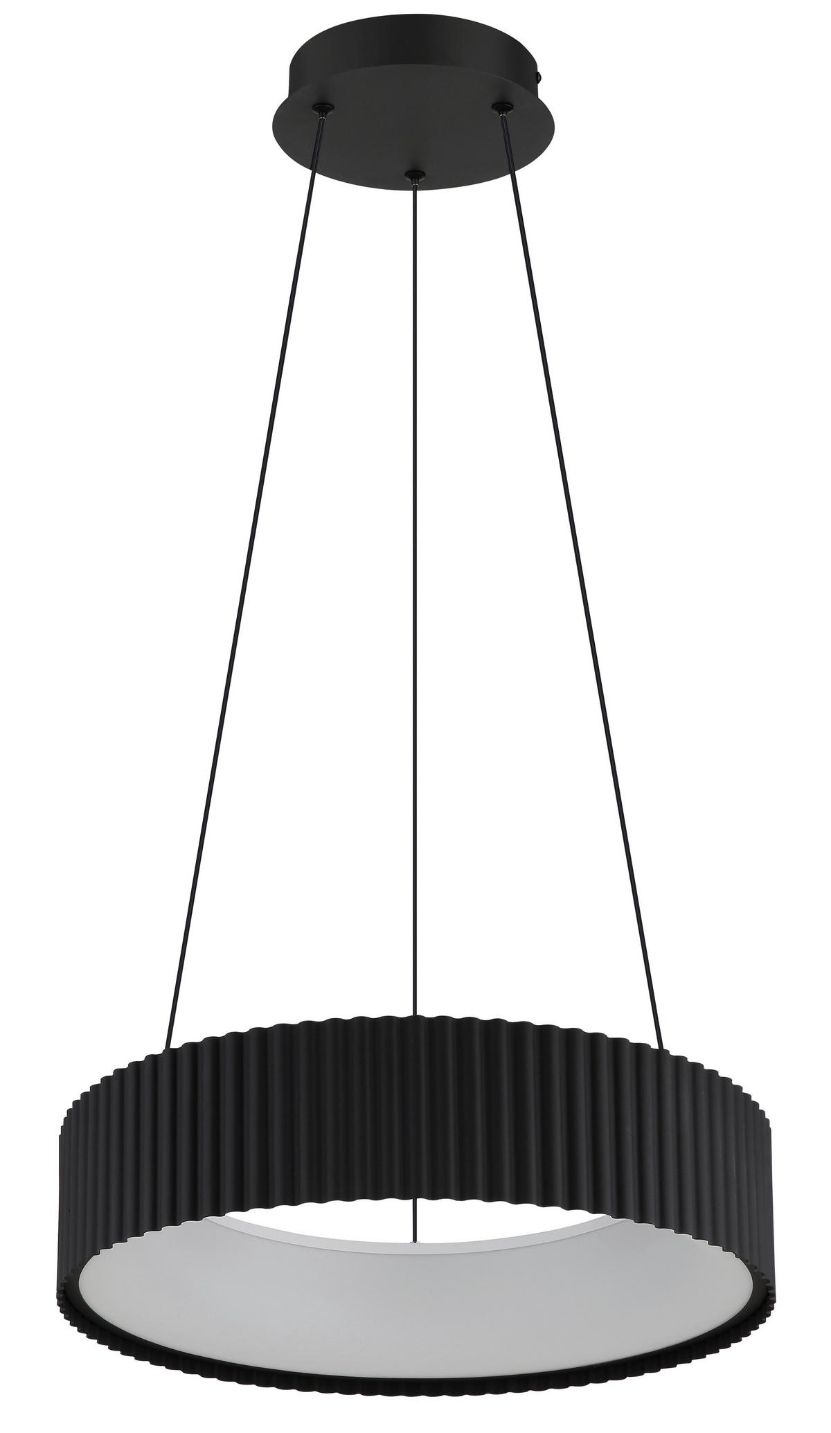 GLOBO LED-Hängeleuchte Opal mattschwarz PVC Metall Acryl H/D: ca. 120x46 cm 1.0 Brennstellen KEMP - Opal/mattschwarz (46,00/120,00cm) - GLOBO