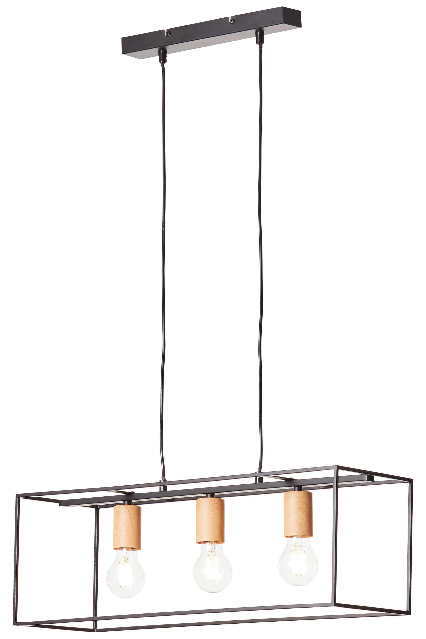 Brilliant Pendelleuchte 92747/76 schwarz Metall B/H/T: ca. 60x110x20 cm E27 3 Brennstellen Pendelleuchte Arica 92747/76 - schwarz (60,00/110,00/20,00cm) - Brilliant