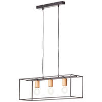Brilliant Pendelleuchte 92747/76 schwarz Metall B/H/T: ca. 60x110x20 cm E27 3 Brennstellen Pendelleuchte Arica 92747/76 - schwarz (60,00/110,00/20,00cm) - Brilliant