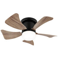 GLOBO LED-Deckenventilator mattschwarz dunkelbraun Opal Kunststoff Metall H/D: ca. 13x40,6 cm 1 Brennstellen HINES - dunkelbraun/Opal (40,60/13,00cm) - GLOBO