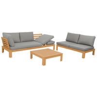 Acamp Loungeset Granada grau Polyester-Mischgewebe B/H/T: ca. 215x65x85 cm Granada - grau (215,00/65,00/85,00cm) - Acamp