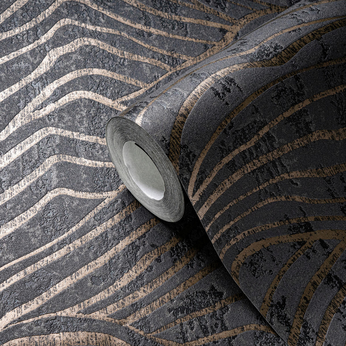 A.S.Création Vliestapete silber schwarz B/H/D: ca. 53x1005x8,4 cm Vliestapete - schwarz/silber (8,40/1005,00cm) - A.S.Creation