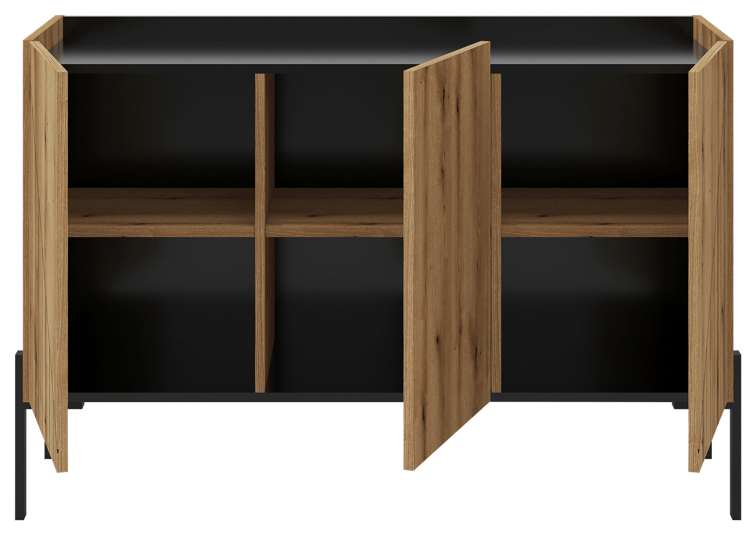 Sideboard Neo Evoke Oak Nachbildung schwarz B/H/T: ca. 120x81x40 cm Neo - schwarz (120,00/81,00/40,00cm) - xonox.home
