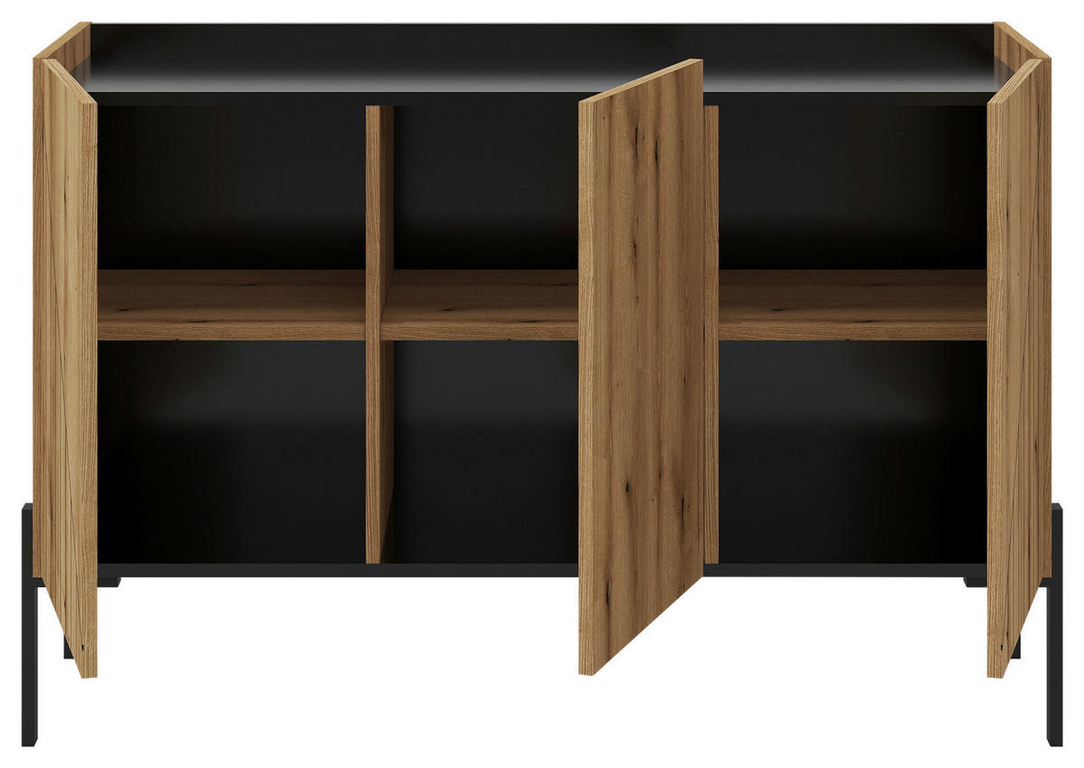 Sideboard Neo Evoke Oak Nachbildung schwarz B/H/T: ca. 120x81x40 cm Neo - schwarz (120,00/81,00/40,00cm) - xonox.home