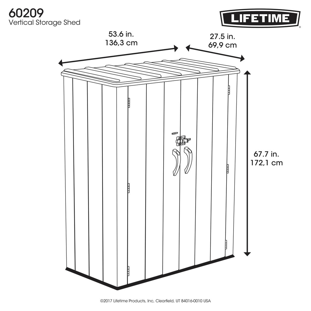 Lifetime Geräteschrank grau Kunststoff B/H/L: ca. 136x172x70 cm Geräteschrank - grau (70,00/136,00/172,00cm) - Lifetime