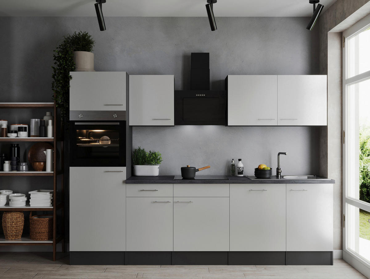 Küchenblock Oliver B/H/T: ca. 280x205x60 cm Oliver - weiß/granit (280,00/205,00/60,00cm) - Respekta