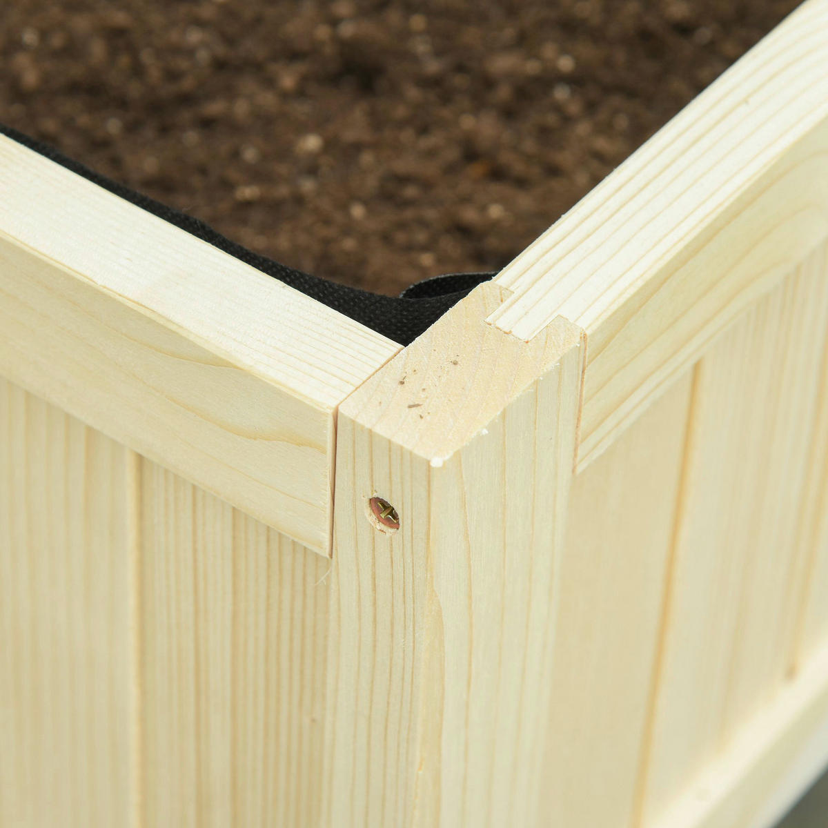 Outsunny Hochbeet natur B/H/L: ca. 56x76x115 cm Hochbeet - natur (115,00/56,00/76,00cm) - Outsunny