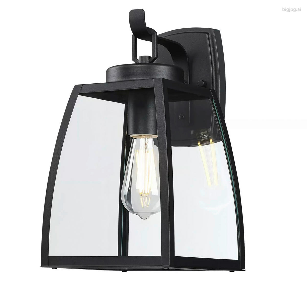 Westinghouse Außenwandleuchte Niko mattschwarz Metall Glas B/H/L: ca. 20x35x23 cm E27 1 Brennstellen Niko - mattschwarz (23,00/20,00/35,00cm) - Westinghouse