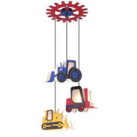 GLOBO Pendelleuchte rot MDF H/D: ca. 120x55 cm E14 3 Brennstellen TOOLIES - rot (55,00/120,00cm) - GLOBO