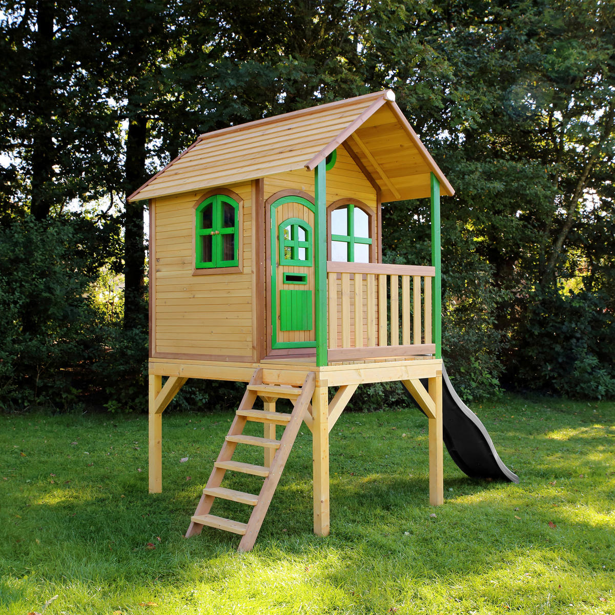 AXI Spielhaus Laura grün B/H/L: ca. 318x272x191 cm Laura - braun/grün (191,00/318,00/272,00cm) - AXI