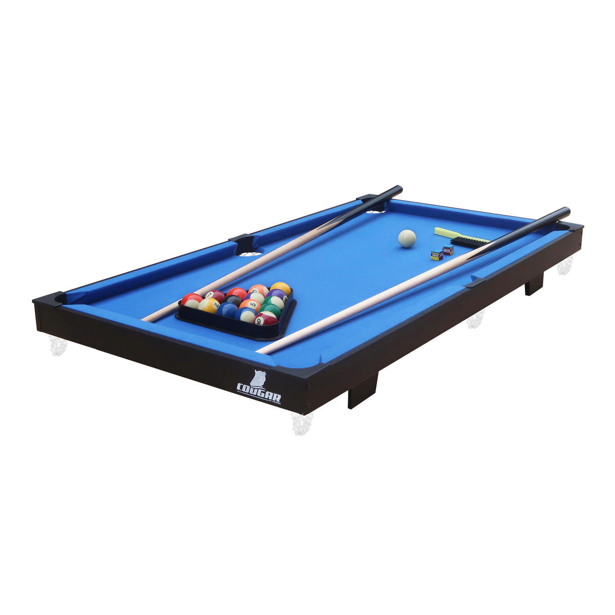Cougar Billardtisch Mini B/H/L: ca. 64x12x118 cm Billiardtisch_Mini_Tragbar - blau/schwarz (118,00/64,00/12,00cm) - Cougar