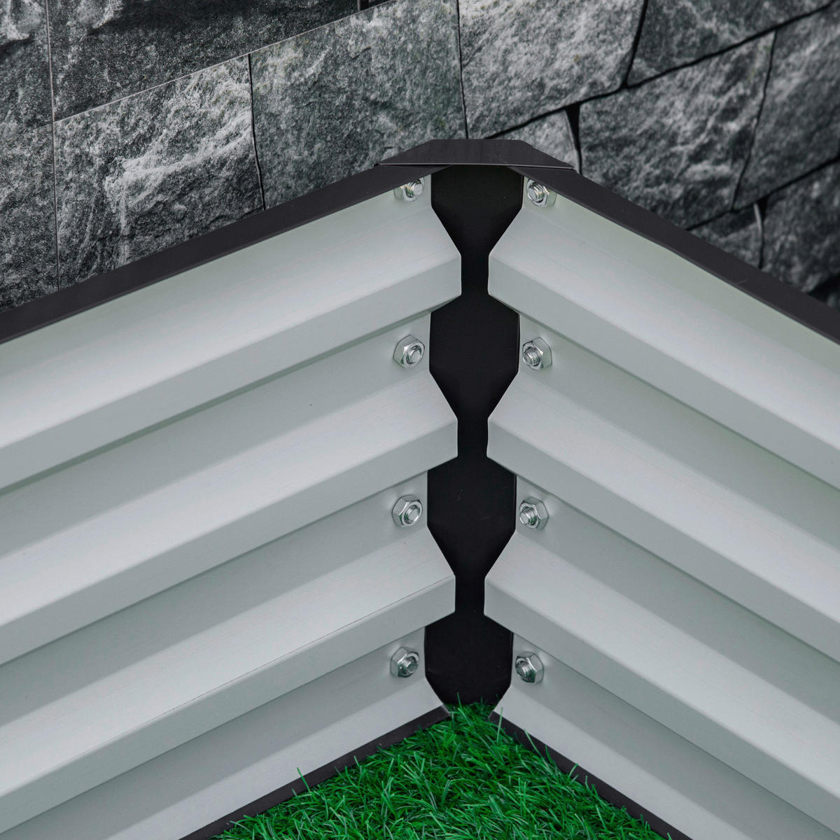 Outsunny Pflanzenbeet mit offenem Boden B/H/L: ca. 120x30x120 cm Pflanzenbeet_mit_offenem_Boden - grau (120,00/120,00/30,00cm) - Outsunny