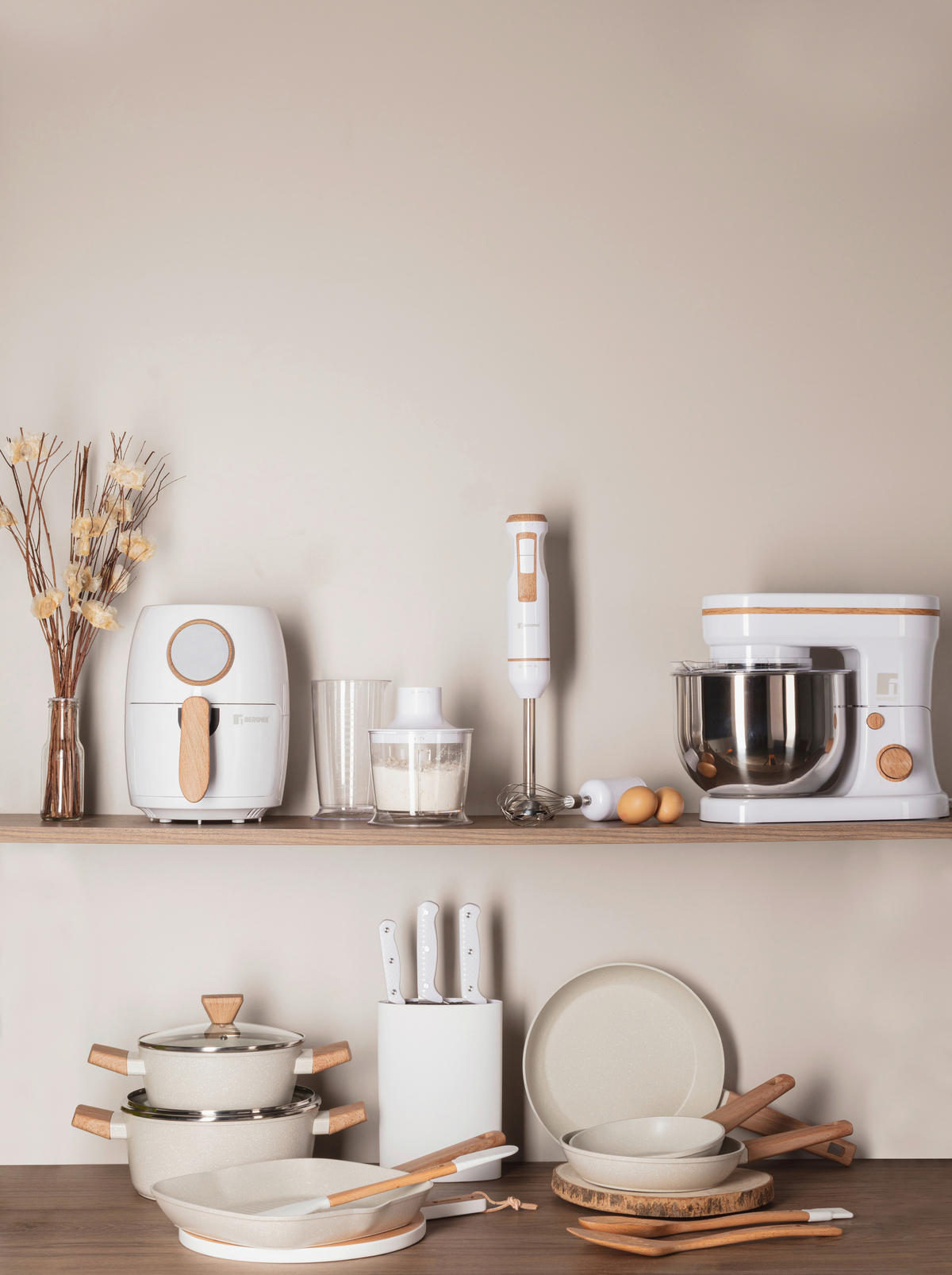 BERGNER Besteckset NATURALLY silber Kunststoff 24 tlg. NATURALLY - braun/silber - BERGNER