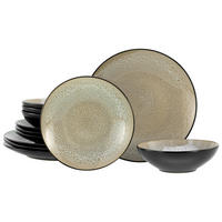 CreaTable Tellerset Malmö beige Steinzeug 12 tlg. Malmö - beige - CreaTable