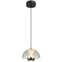 GLOBO LED-Pendelleuchte Rauch schwarz Kunststoff Metall H/D: ca. 120x23 cm 1.0 Brennstellen ARUS - schwarz/Rauch (23,00/120,00cm) - GLOBO