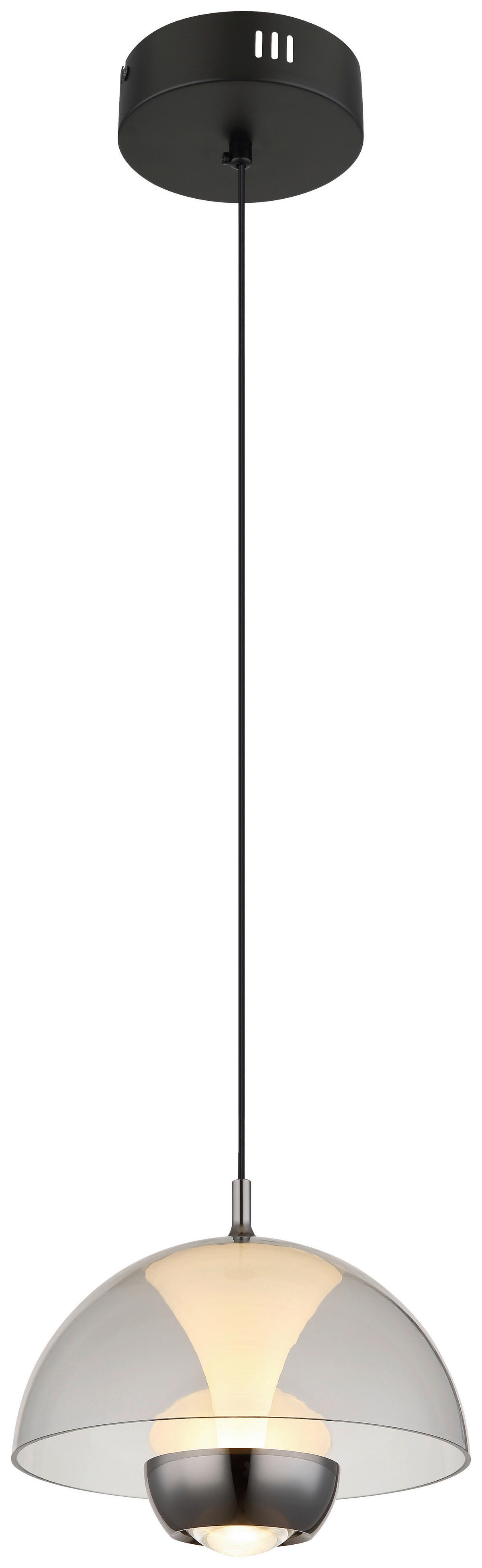 GLOBO LED-Pendelleuchte Rauch schwarz Kunststoff Metall H/D: ca. 120x23 cm 1.0 Brennstellen ARUS - schwarz/Rauch (23,00/120,00cm) - GLOBO