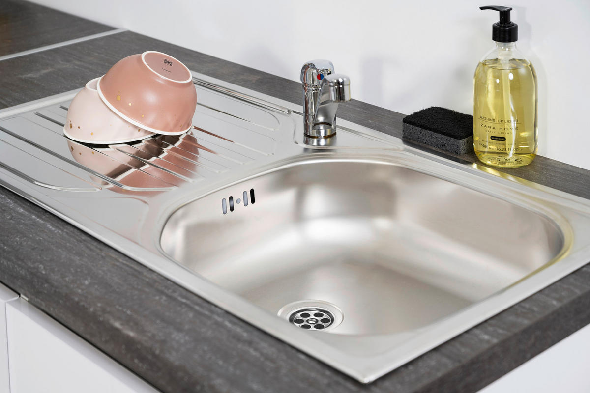 Respekta Küchenblock Premium weiß hochglänzend B/H/T: ca. 320x220,5x60 cm Premium - weiß/granit (320,00/220,50/60,00cm) - Respekta