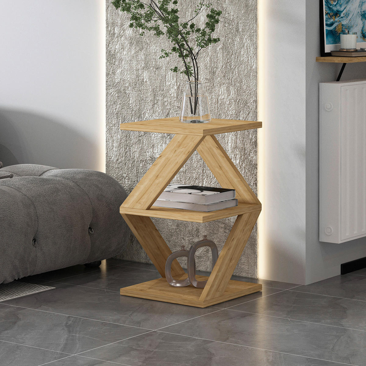 Beistelltisch Tulpe beige Spanplatte B/H/T: ca. 29,6x54,2x29,6 cm Tulpe - beige (29,60/54,20/29,60cm) - moebel17