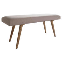Wohnling Sitzbank beige natur Stoff Echtholz B/H/T: ca. 117x51x38 cm Sitzbank - beige/natur (117,00/51,00/38,00cm) - Wohnling