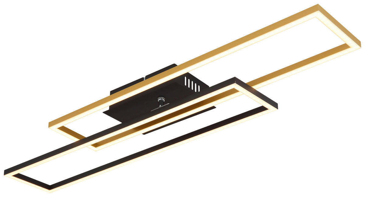 GLOBO LED-Deckenleuchte schwarz gold Metall Aluminium B/H/T: ca. 60x7,5x80 cm DAKARI - gold/schwarz (60,00/7,50/80,00cm) - GLOBO
