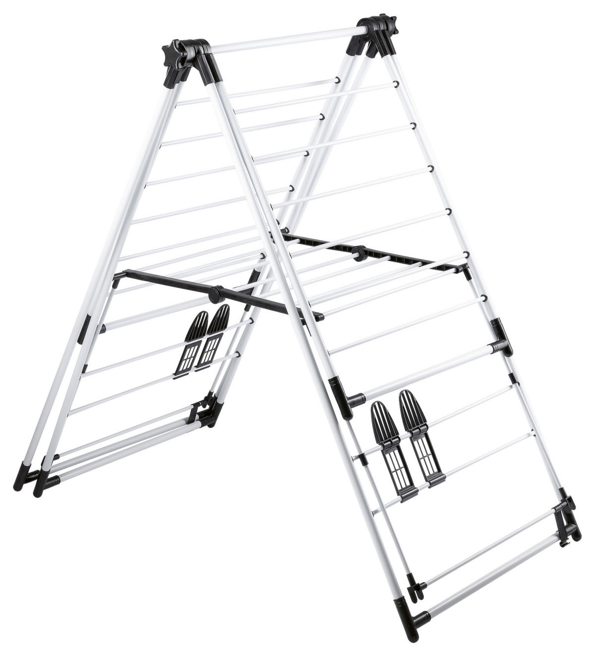 EasyMaxx Flügelwäschetrockner weiß Wäscheständer_EASYmaxx - weiß/schwarz (60,50/8,00/108,00cm) - EasyMaxx