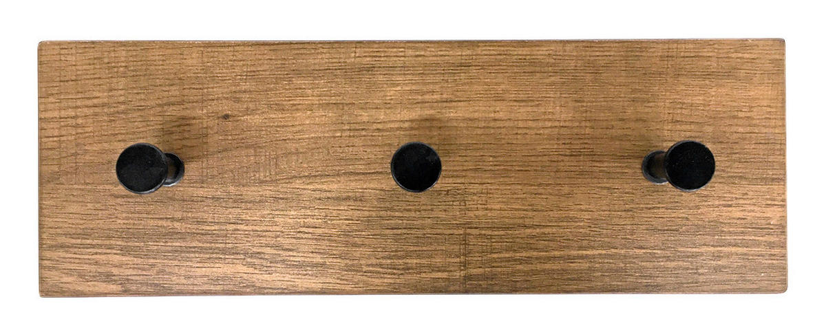 Garderobenleiste  Eiche Nachbildung B/H/T: ca. 35x12x5 cm Parma_1_Garderobenleiste - Eiche/schwarz (35,00/12,00/5,00cm)