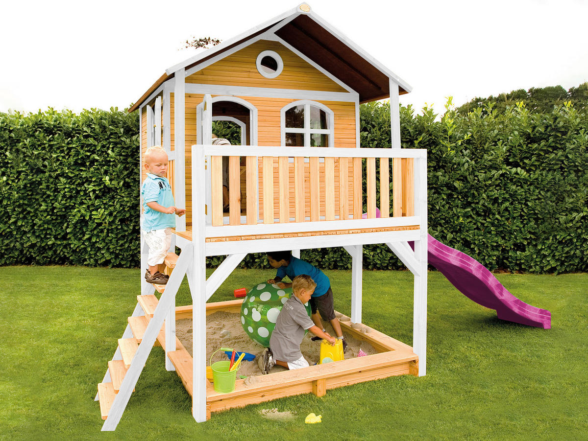 AXI Spielhaus Marc braun B/H/L: ca. 432x293x212 cm Marc - braun/weiß (212,00/432,00/293,00cm) - AXI