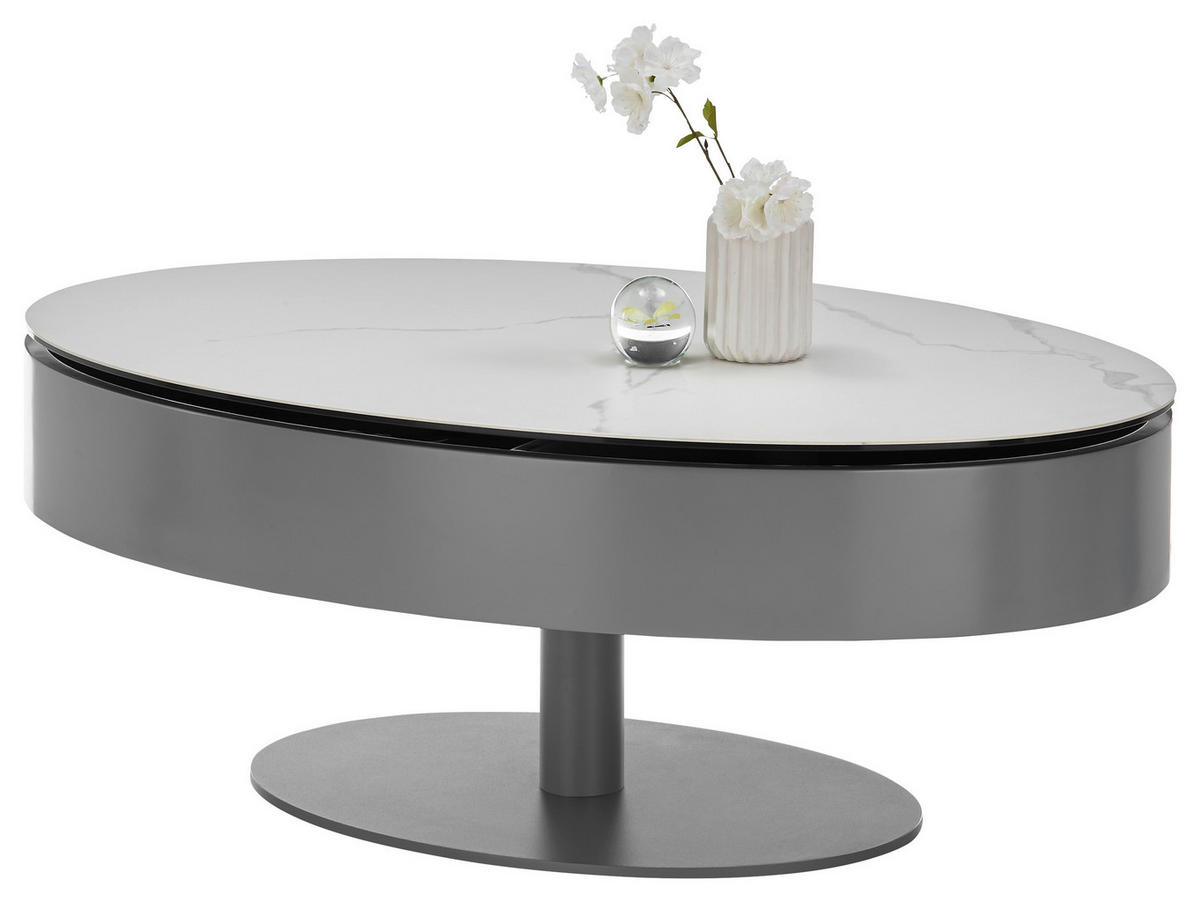 Couchtisch Sinisa anthrazit weiß Marmor Optik B/H/T: ca. 110x42x70 cm Sinisa - weiß/anthrazit (110,00/42,00/70,00cm)