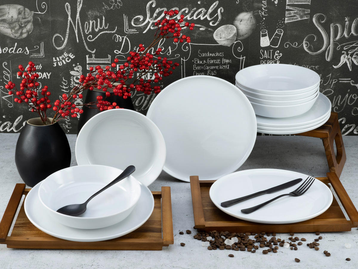 CreaTable Tafelservice Chef Collection weiß Porzellan 12 tlg. Chef Collection - weiß - CreaTable