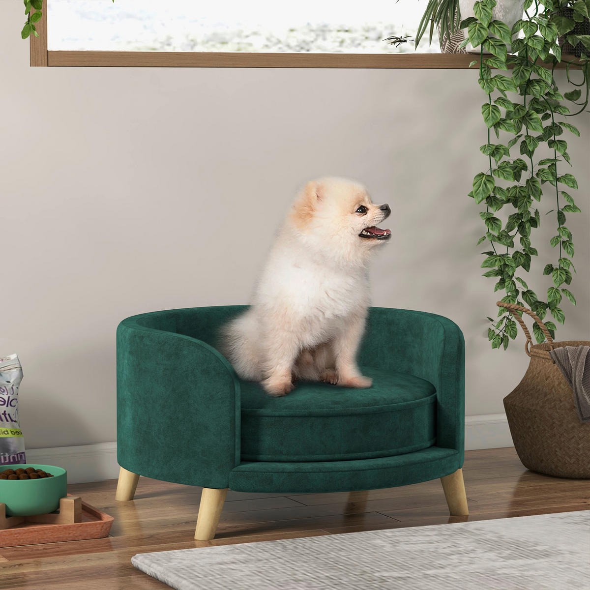 PawHut Hunde-Zubehör grün Polypropylen B/H/L: ca. 68x68x35 cm Hundebett - grün (35,00/68,00/68,00cm) - PawHut