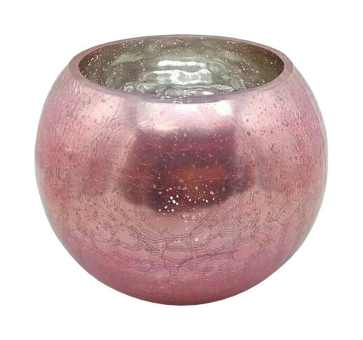 POCOline Windlicht rosa Glas B/H/L: ca. 15x12x15 cm Windlicht_Crackle - rosa (15,00/15,00/12,00cm)