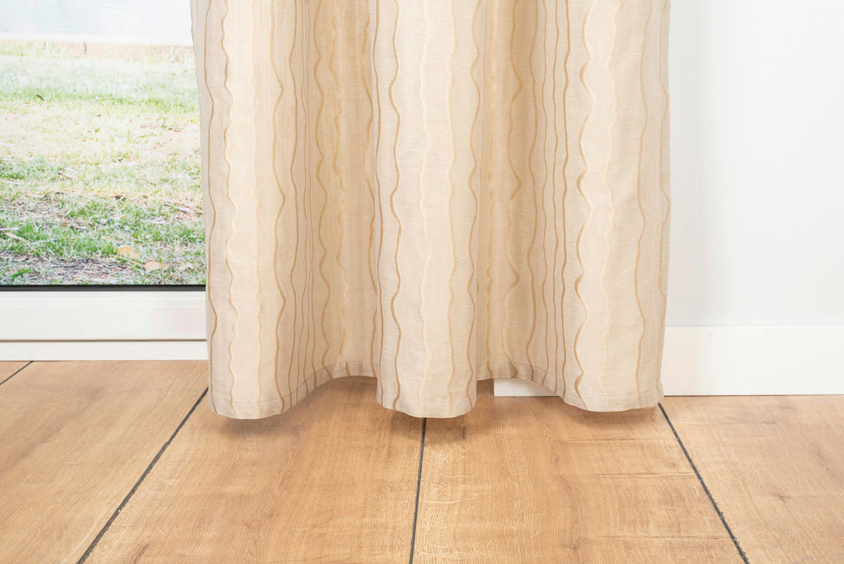 Ösenvorhang 2er Pack Stream sand B/L: ca. 135x245 cm Stream - sand (135,00/245,00cm)