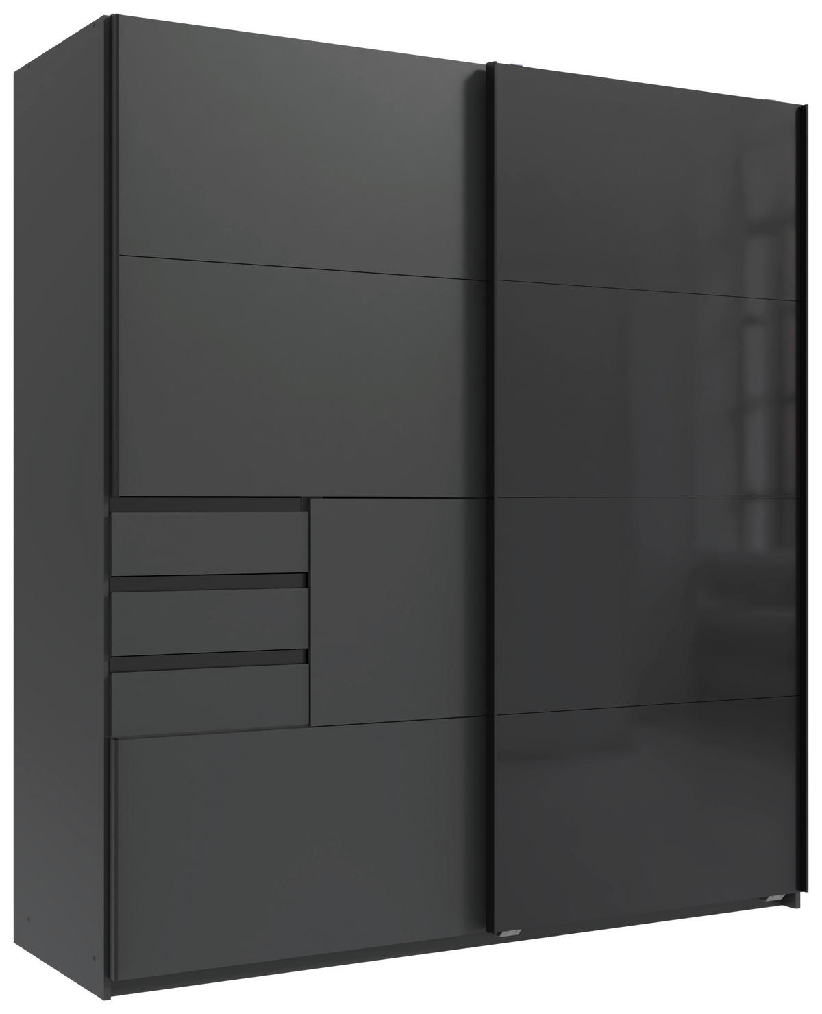 Schwebetürenschrank Schwerin Graphit B/H/T: ca. 180x198x65 cm Schwerin - Graphit (180,00/198,00/65,00cm)