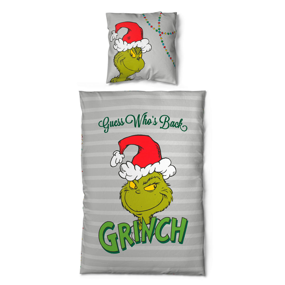 Microfaser Bettwäsche Grinch Grinch - grün/grau (135,00/200,00cm)