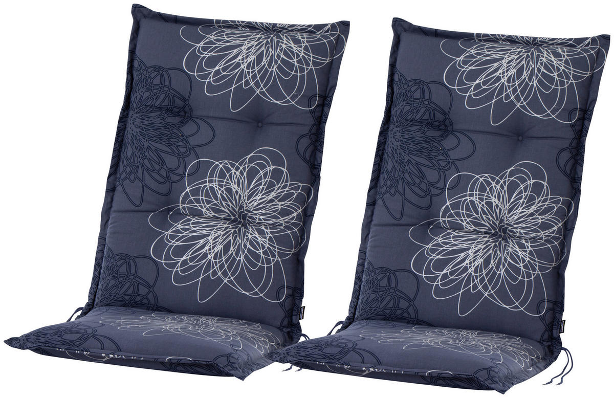 Gardamo Auflagen-Set Mirage Blume blau Stoff B/H/L: ca. 48x7x120 cm 2er Set  ▷ online bei POCO kaufen