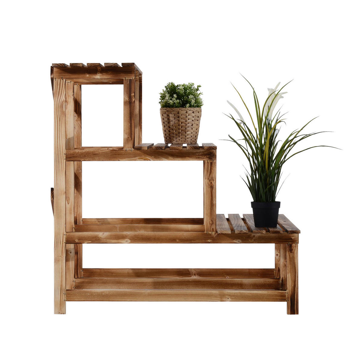 Outsunny Pflanzentreppe Pflanzentreppe - natur (80,00/80,00/80,00cm) - Outsunny